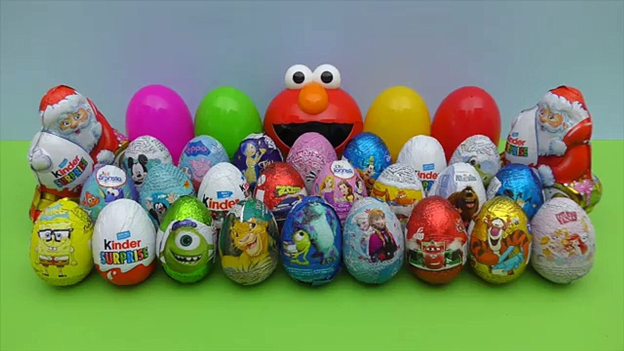31 SURPRISE EGGS ELMO KINDER SURPRISE CARS 2 SPONGEBOB DISNEY PIXAR