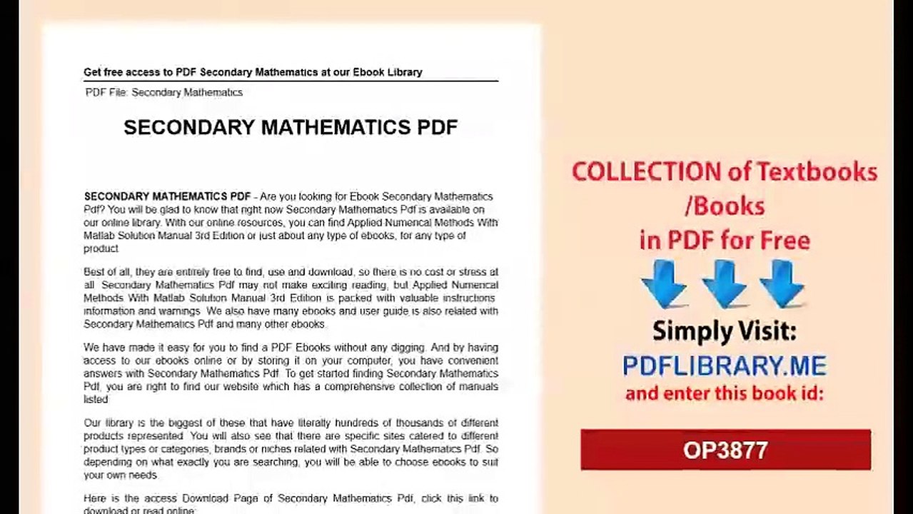 Secondary Mathematics