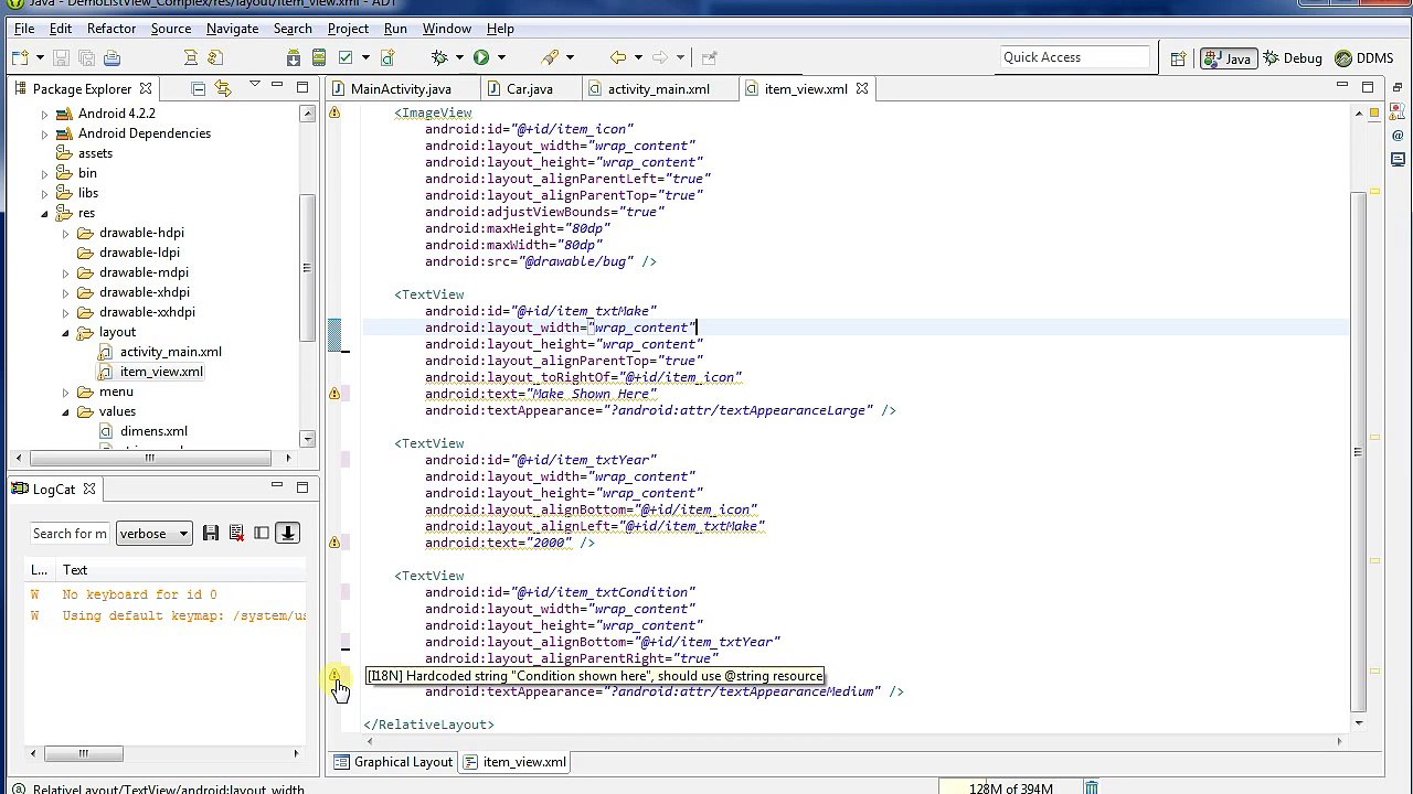 Building a ListView with Images and Text in Android Programming