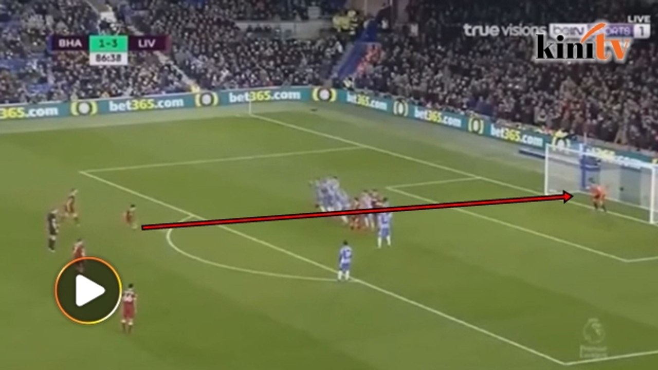 Tendangan percuma bijak dari Philippe Coutinho