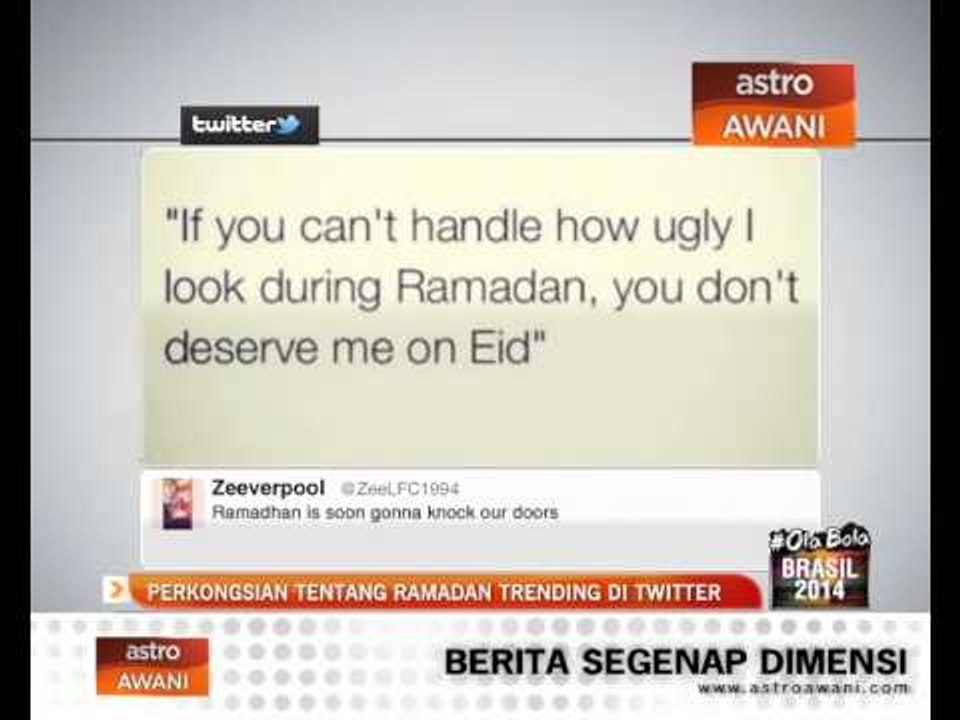 Perkongsian tentang Ramadan trending di Twitter
