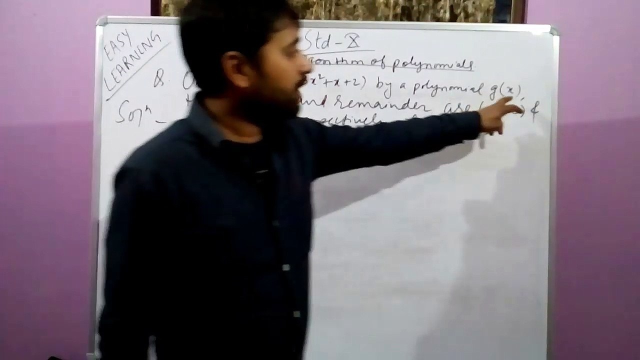 Polynomials: Division algorithm for polynomials Il cbse 10 class maths- part #6