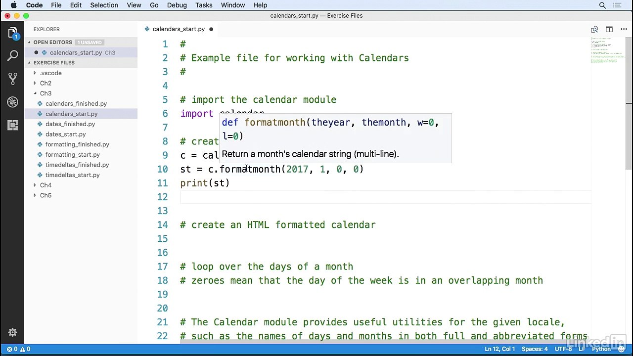 learning python 2018 | calendars