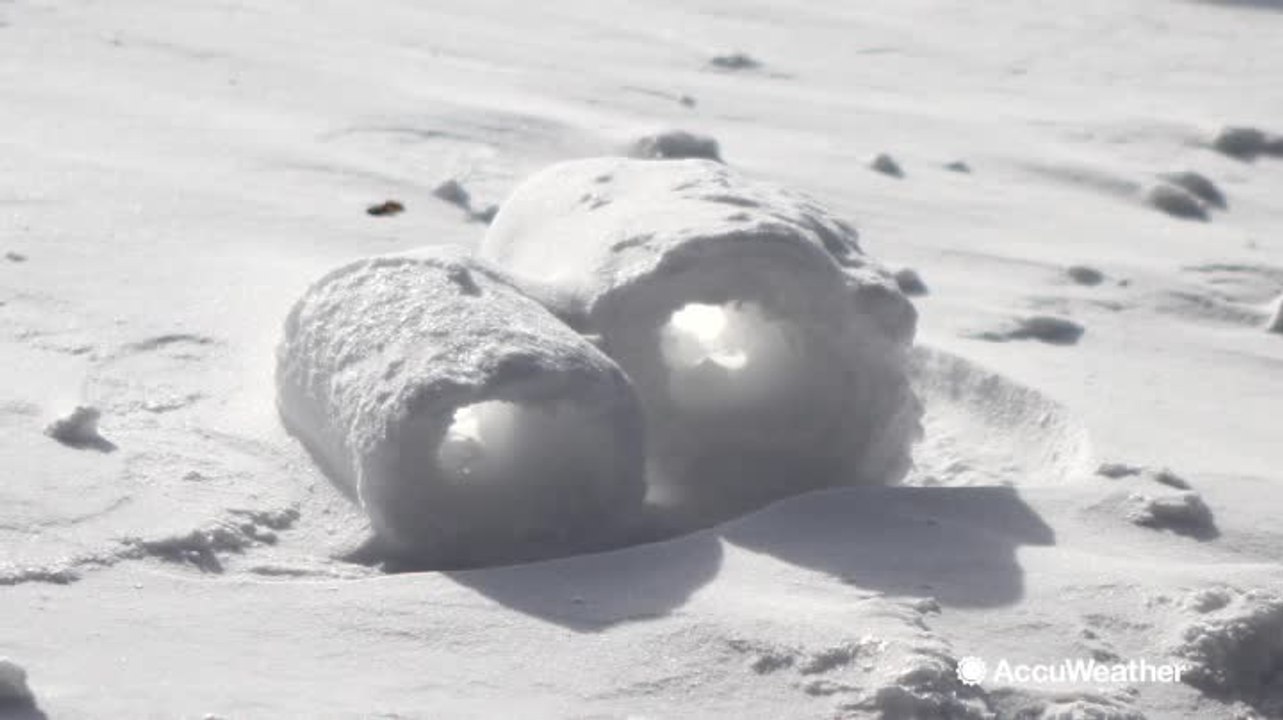 What are snow rollers and how do they form?