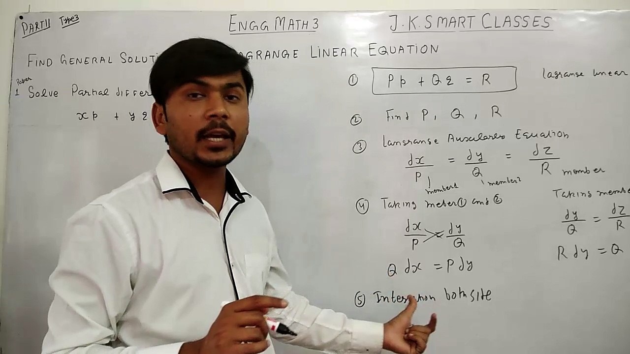 PDE #14 Lagrange Linear Equation Related Problems and Solution to Find General Solution of PDE Hindi