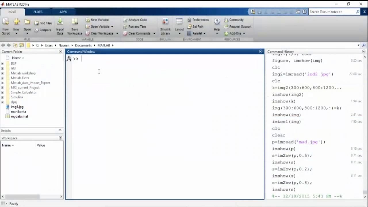 Using Command Window in MatLab Training Video