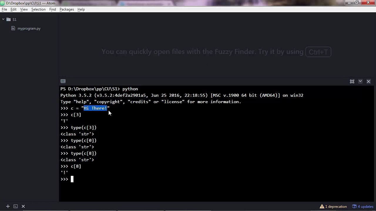 015 String Indexing and Splitting