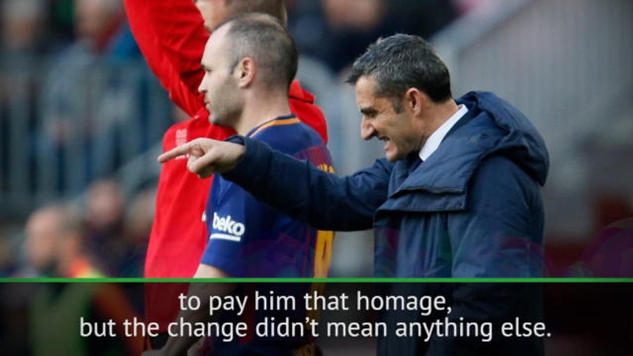 Valverde warns against reading into Iniesta substitution