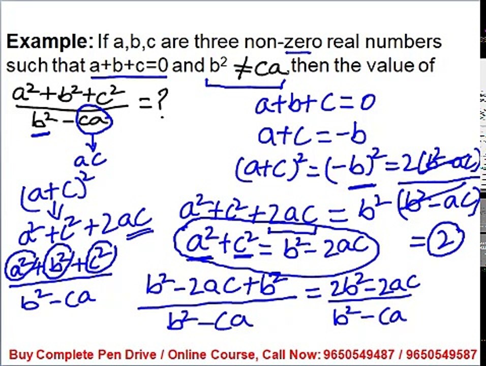 Algebra Tricks in Hindi for SSC CGL Maths Preparation and CAPF SI 2018 Exam