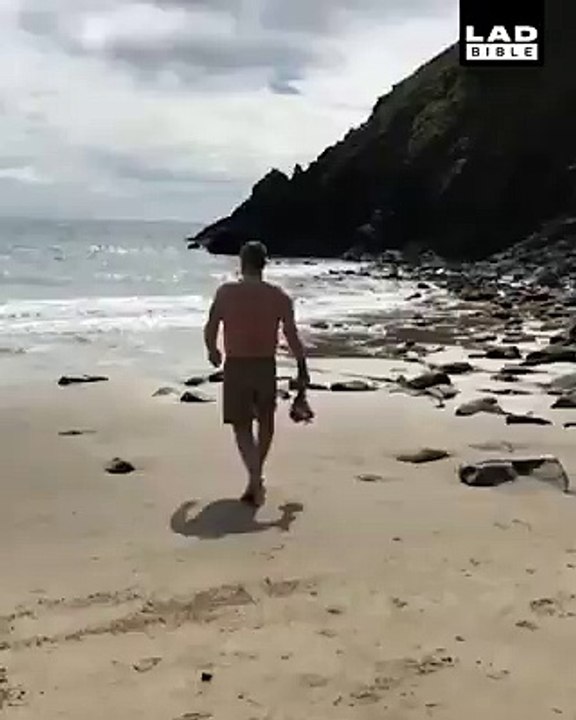 'My Dad went to go lay flowers in the water where his parents ashes were spread. It was meant to be serious, solemn, respectful. This is what happened.' 