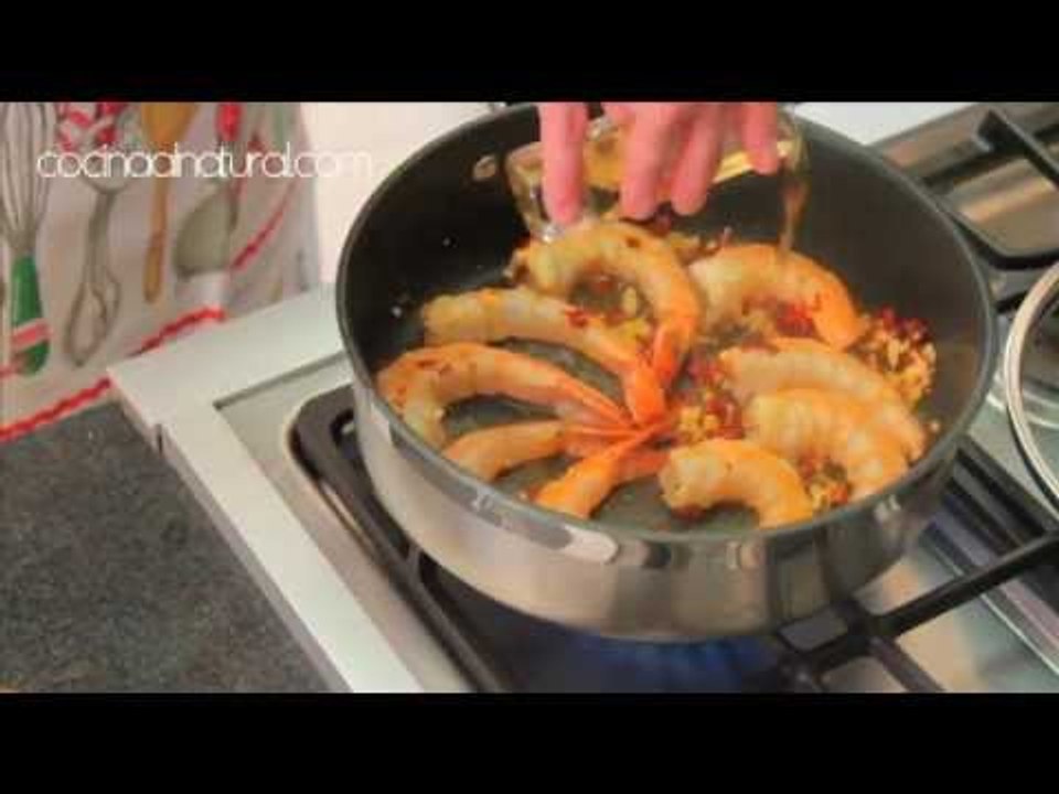 Camarones al mezcal con chile