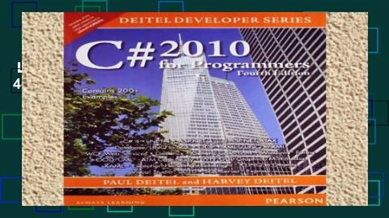 Library  C# 2010 For Programmers 4ed