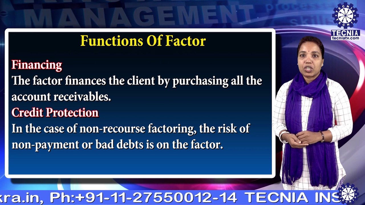 Functions of Factoring | Dr. S Jamuna | BBA | TIAS | TECNIA TV
