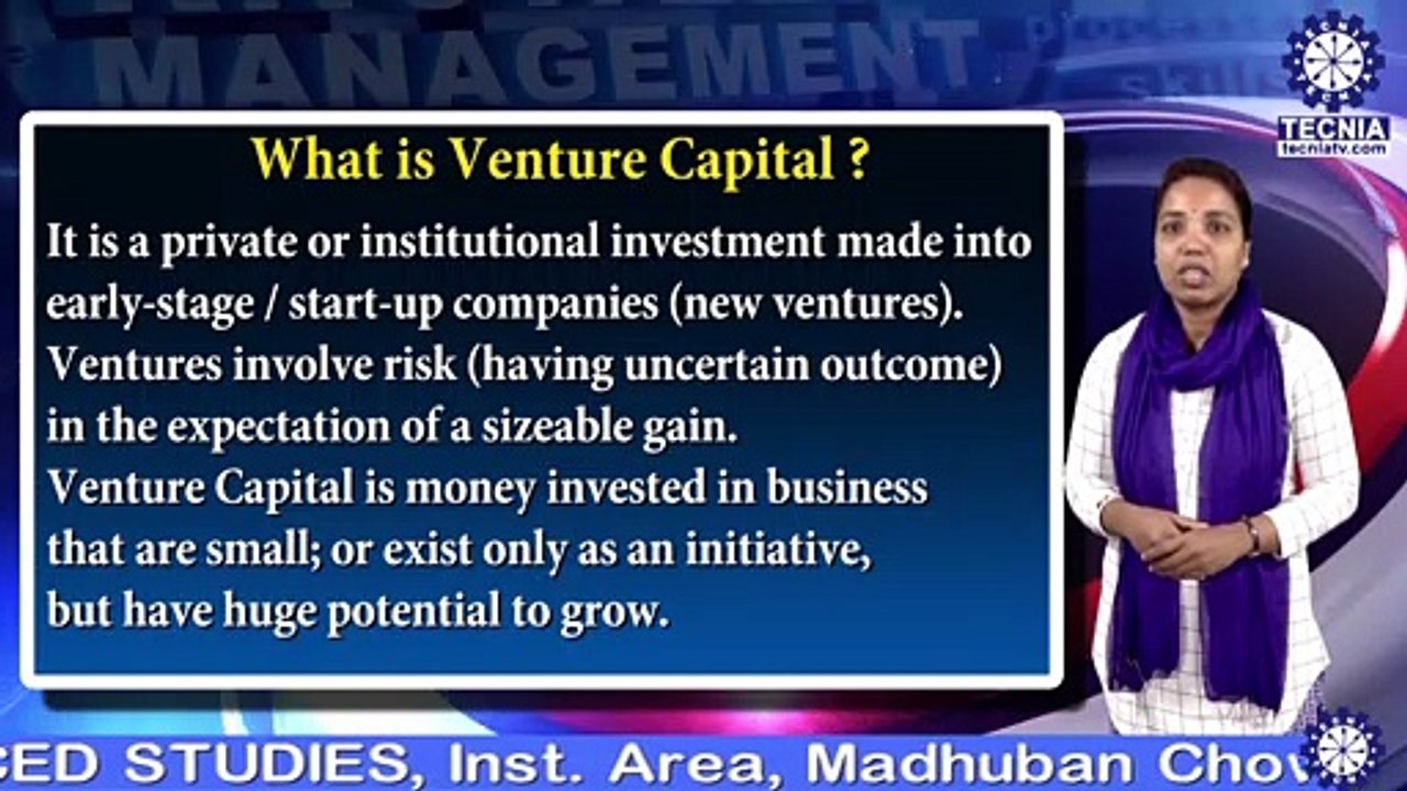 Venture Capital || Dr. S Jamuna || BBA || TIAS || TECNIA TV
