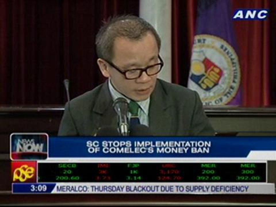 SC stops implementation of Comelec's money ban