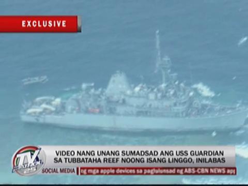 EXCL: Video shows US warship aground on Tubbataha reef