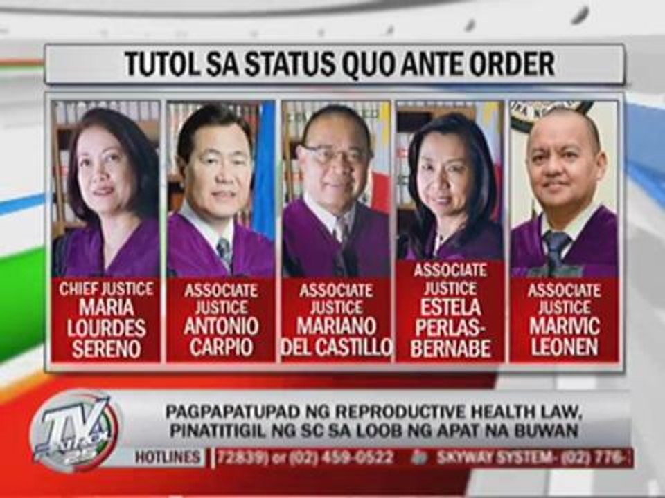 SC halts implementation of RH law