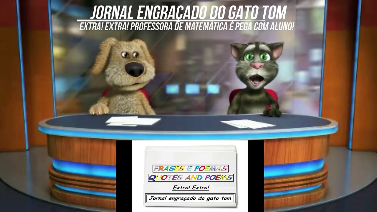 Jornal engraçado do gato tom: Professora de matemática é pega com aluno! [Frases e Poemas]