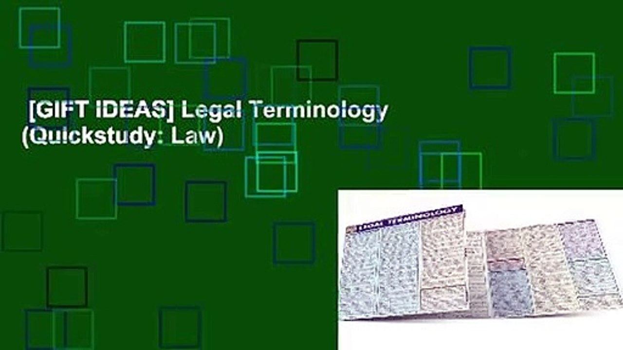 [GIFT IDEAS] Legal Terminology (Quickstudy: Law)