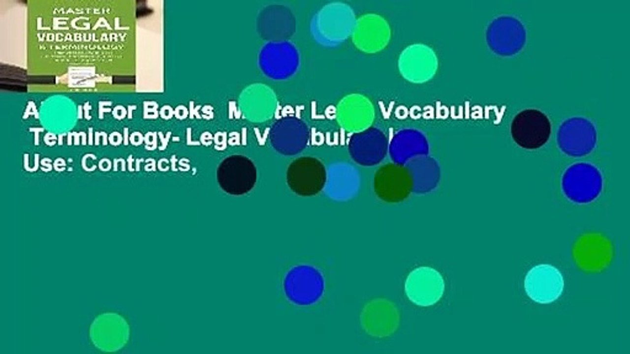 About For Books  Master Legal Vocabulary   Terminology- Legal Vocabulary In Use: Contracts,