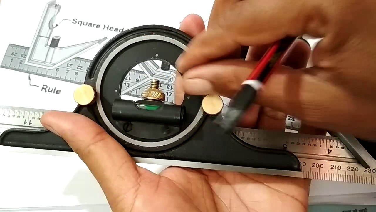COMBINATION SQUARE SET PARTS AND WORKING