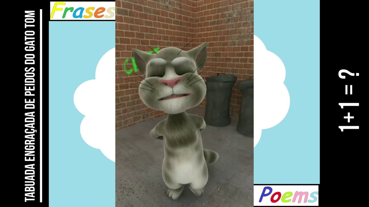 Tabuada engraçada de peidos do gato tom: 1+1=? [Frases e Poemas]