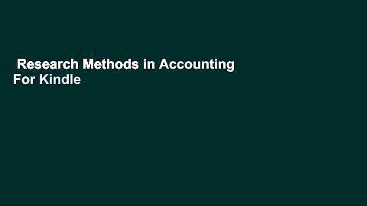 Research Methods in Accounting 📚