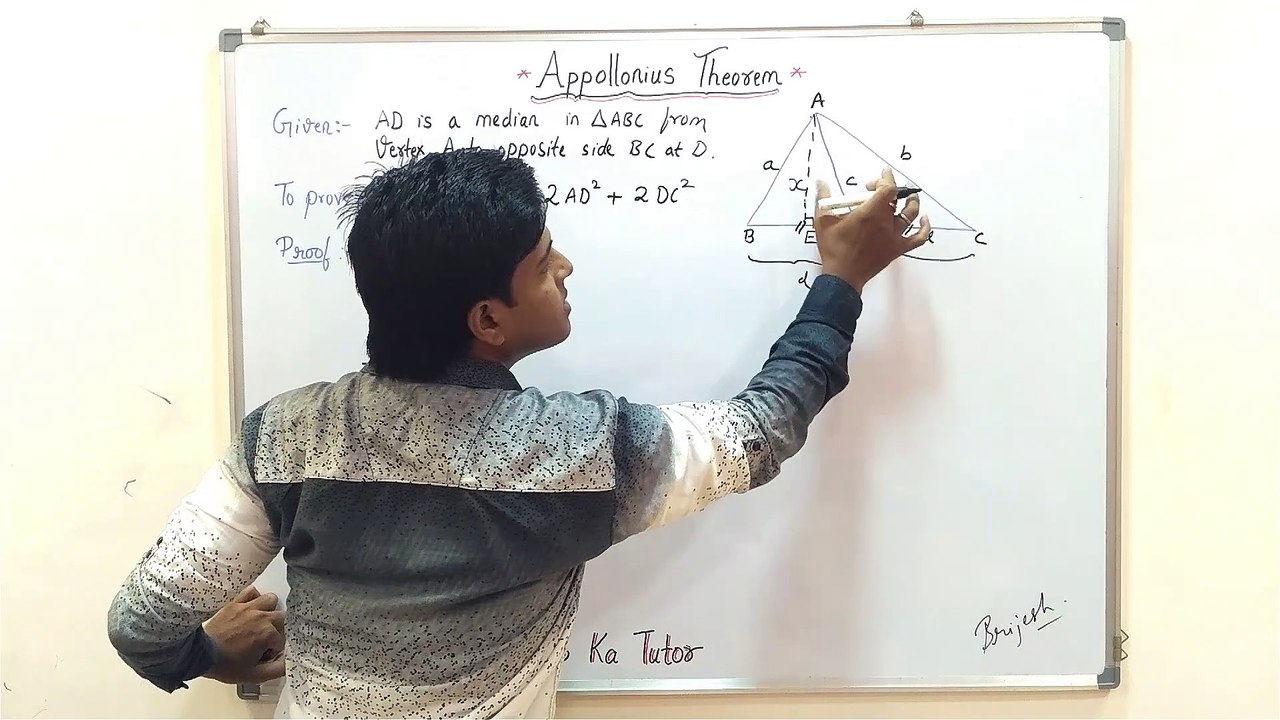 Apollonius Theorem | Class X (Important Theorem and its application)