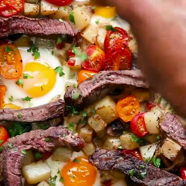 Steak and Eggs Hash • Tasty