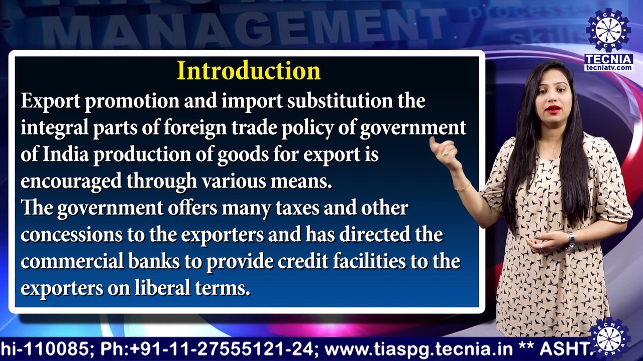 BBA ||Dr. Sheetal Badesra || Role of Entrepreneurs in Export Promotion and Import Substitution || TIAS || TECNIA TV