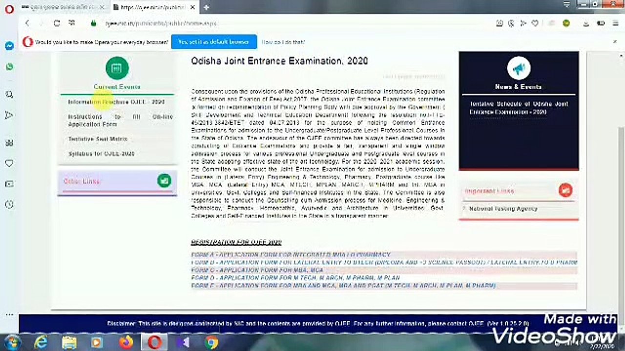 Ojee form fillup step by step