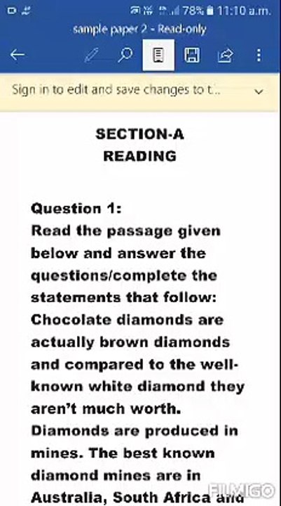 English sample questions paper 2 9th