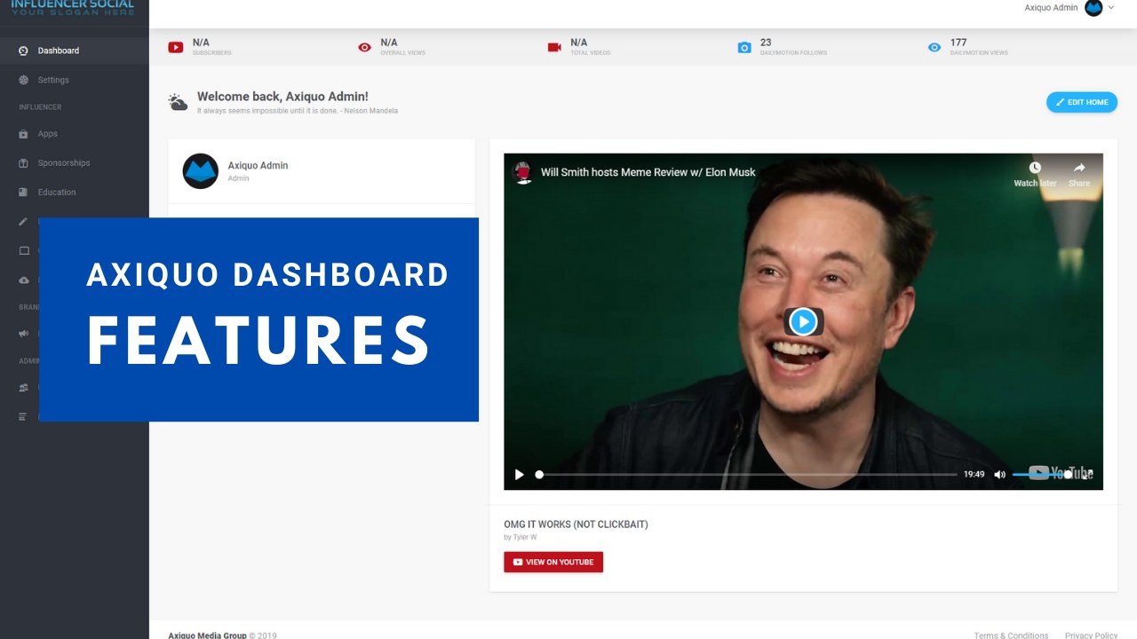 Axiquo Dashboard Features
