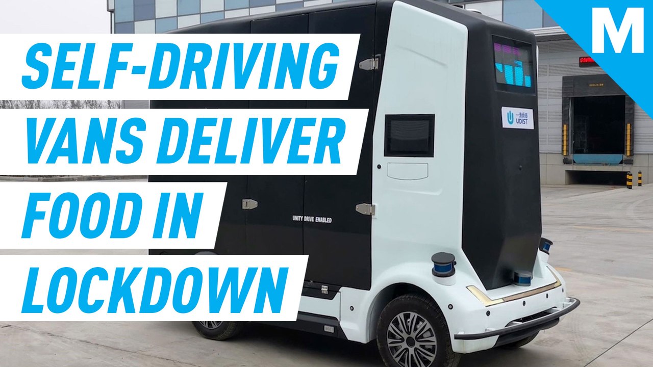 Self-driving vans are delivering food and disinfecting streets in China
