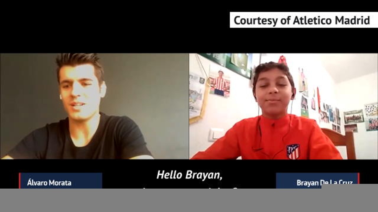 Morata quizzes young Atletico player