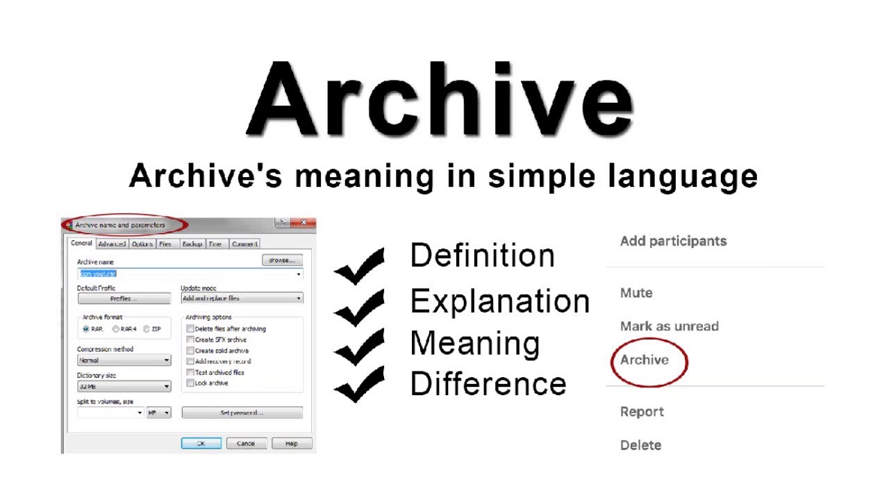Archive meaning/definition/Explanation in basic language/difference between backup and archive