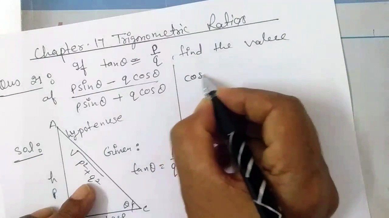 Question 21 chapter 17 trigonometric ratios class 9th icseboard maths