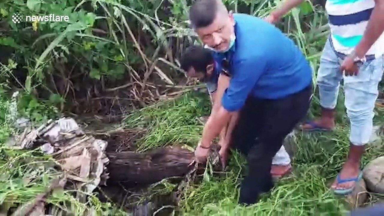 Forest department officials rescue 18-feet-long python in northern India