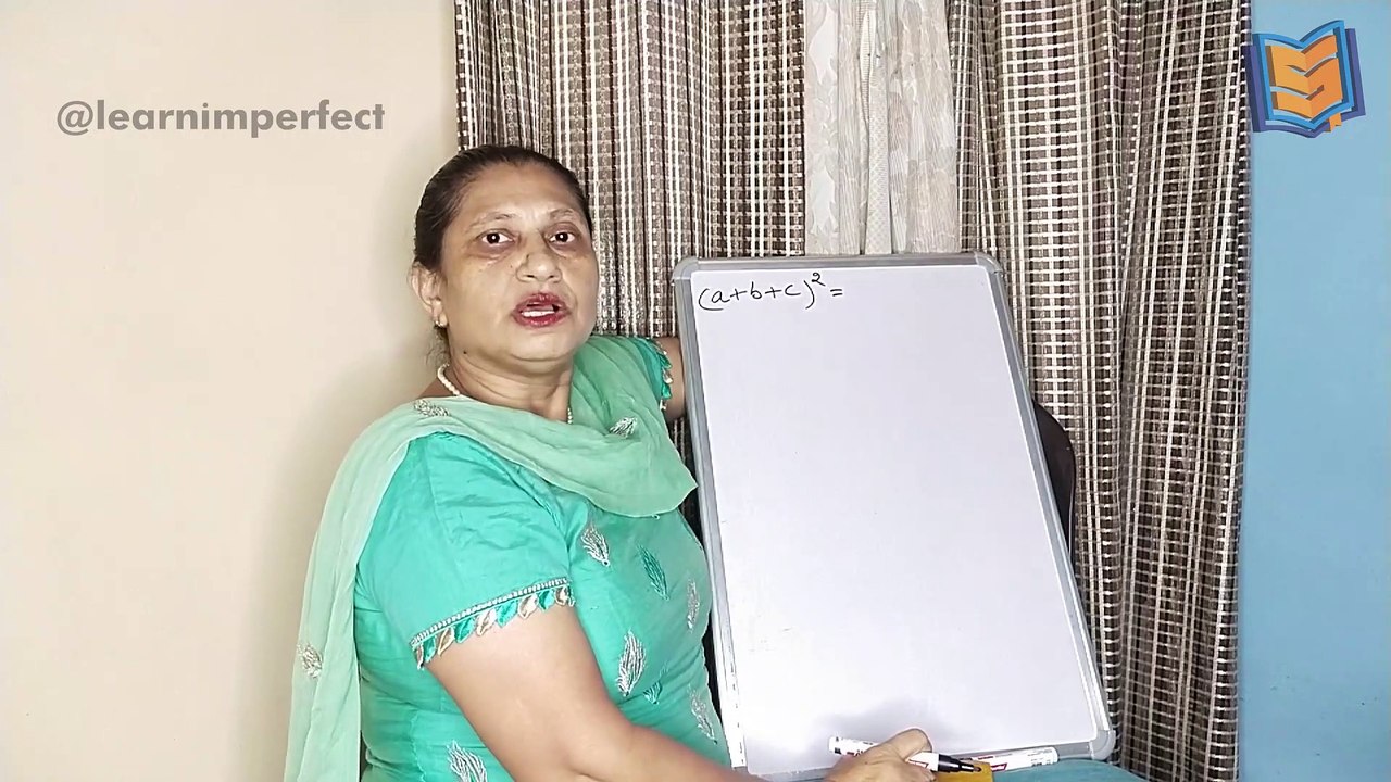 a+b+c whole square formula in Hindi | Geometrical explanation of (a+b+c)^2 | Algebraic identity | Proof | Derivation | Math project