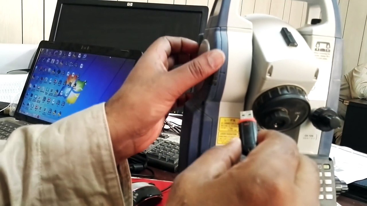 2. How to export data from Sokkia Total Station Cx 105 to USB stick in Urdu