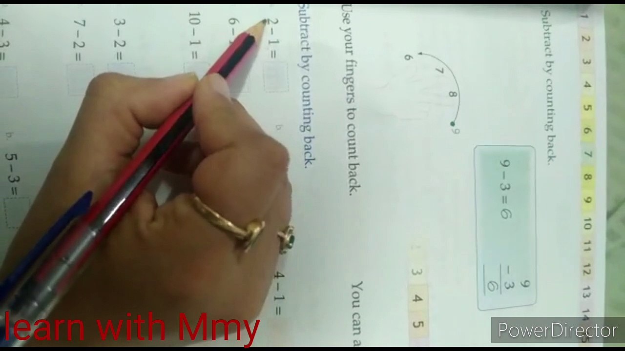 Subtract rules for 1st standard kids...starting rule...learn step by step