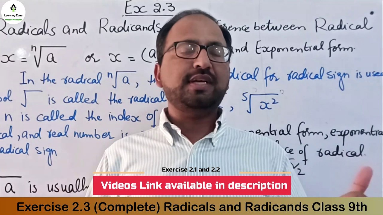 Unit 2 Exercise 2.3 (Complete) Class 9th PTB Maths (Radicals and Radicands) Real Numbers by Learning Zone.