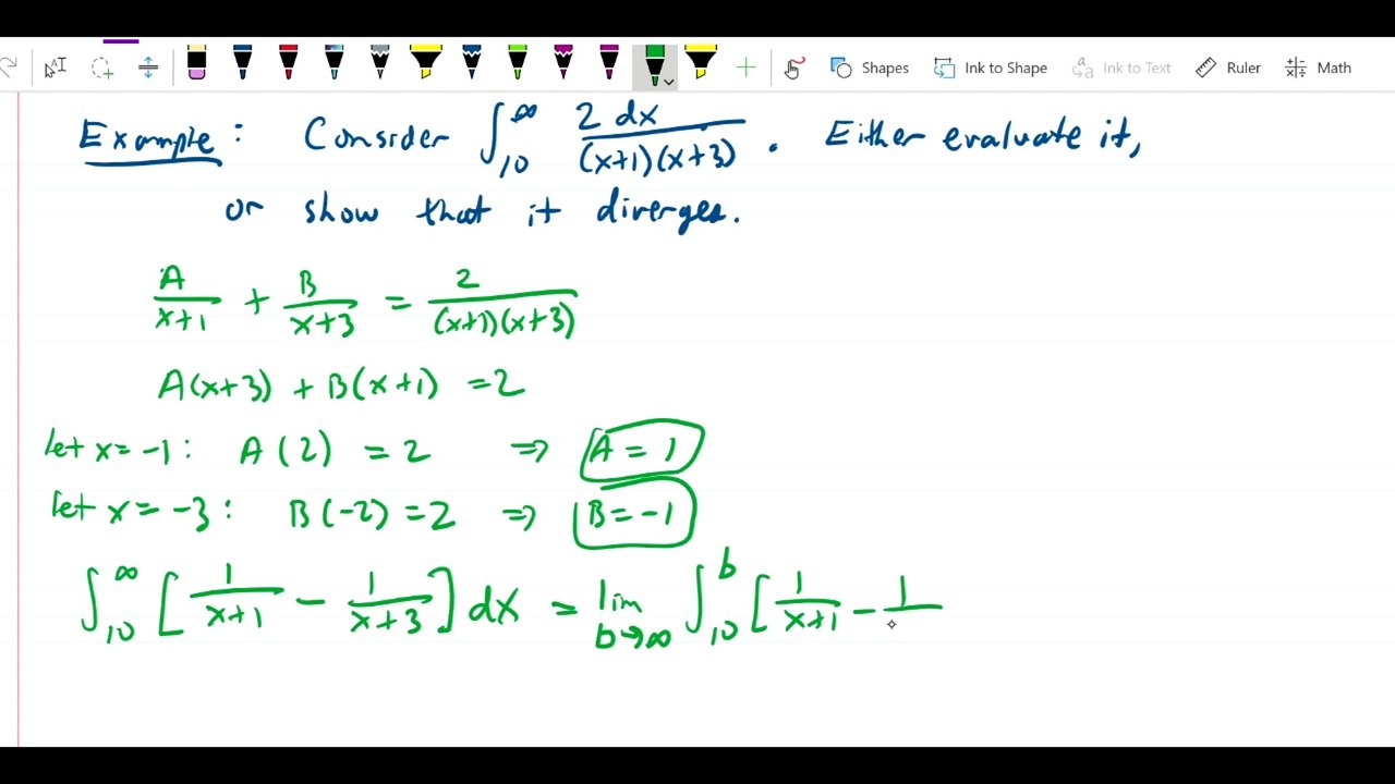 Improper Integrals - integral of rational function on 1,inf