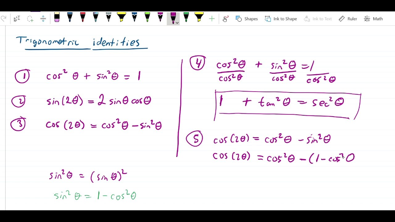 Math 151 Pre-calc1 - Trigonometric identities