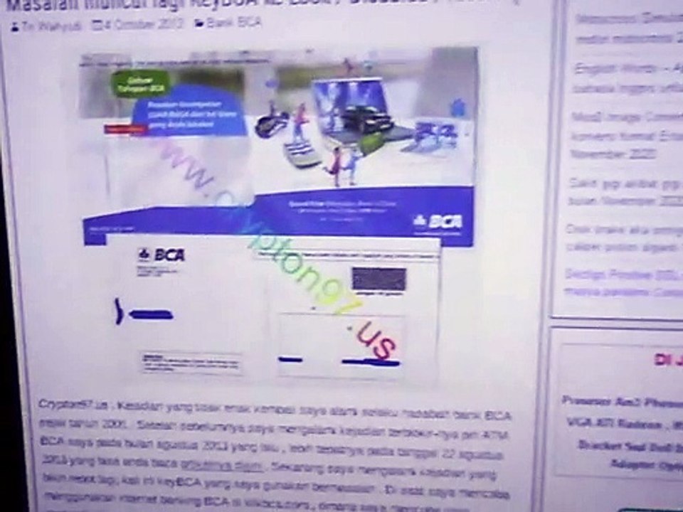 Artikel KeyBCA dari bank BCA ke lock / disabled ataupun Rusak