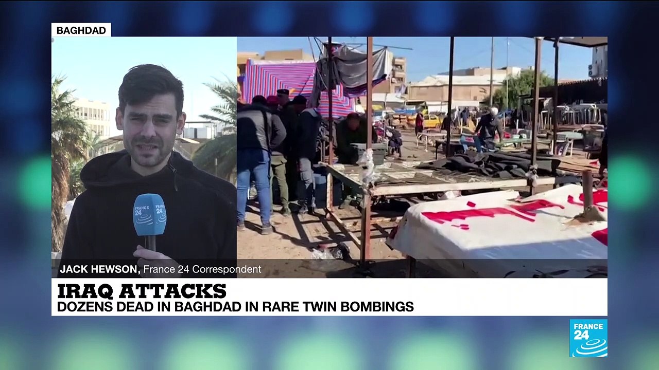 Dozens killed in double suicide bombing in Baghdad in first major attack in city centre in years