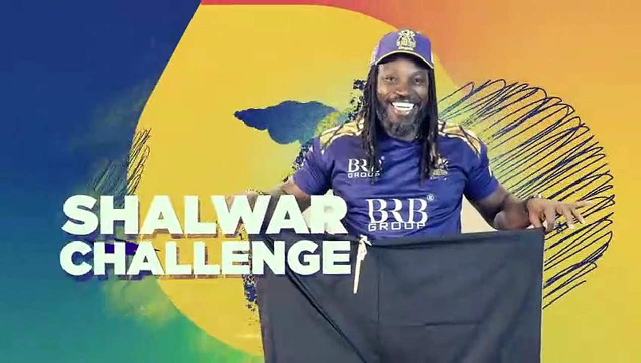 HBL PSL Shalwar Challenge - Chris Gayle | HBL PSL 6 2021 | PSL Funny Moments