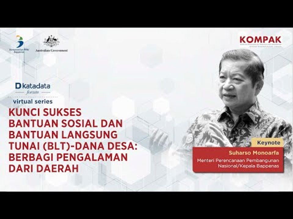 Katadata Forum Virtual Series: Strategi Sukses Bantuan Sosial dan BLT Dana Desa