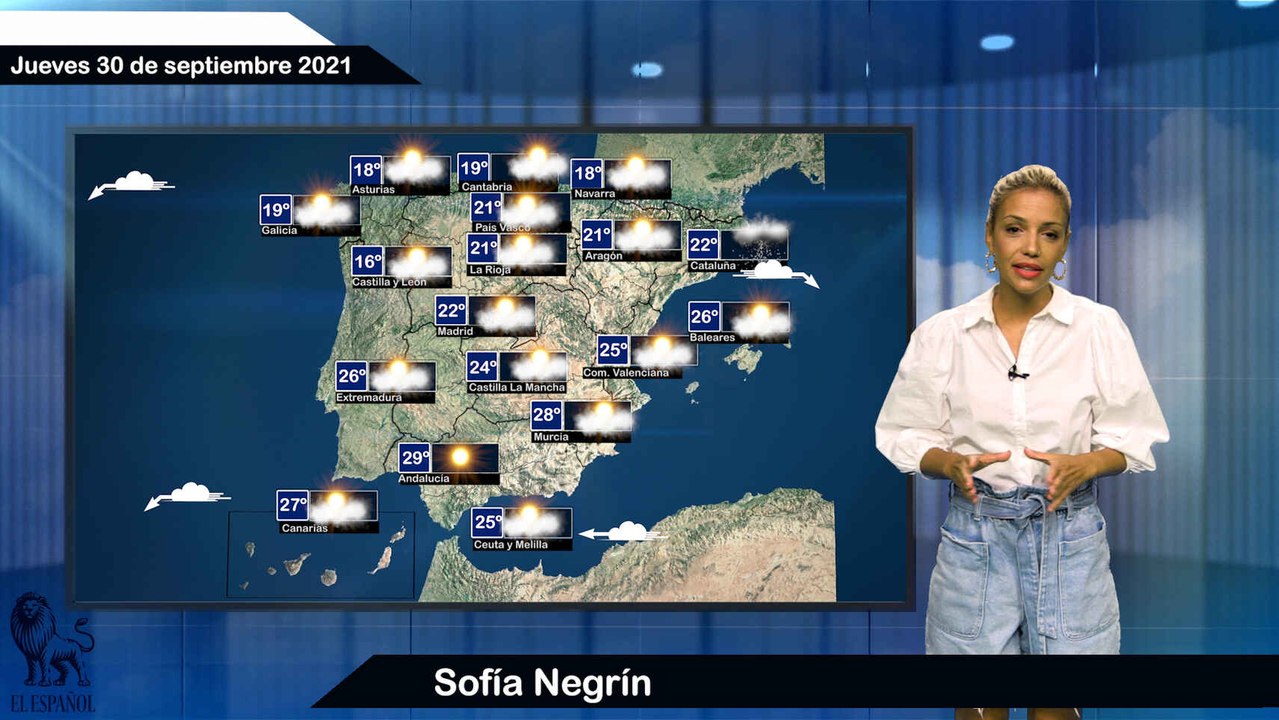 El tiempo del jueves 30 de septiembre