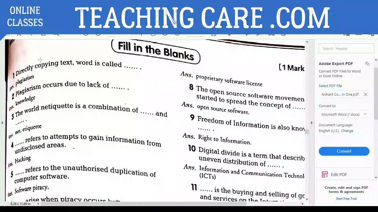 Cyber Ethics - Computer Science - Exam Practice for CBSE